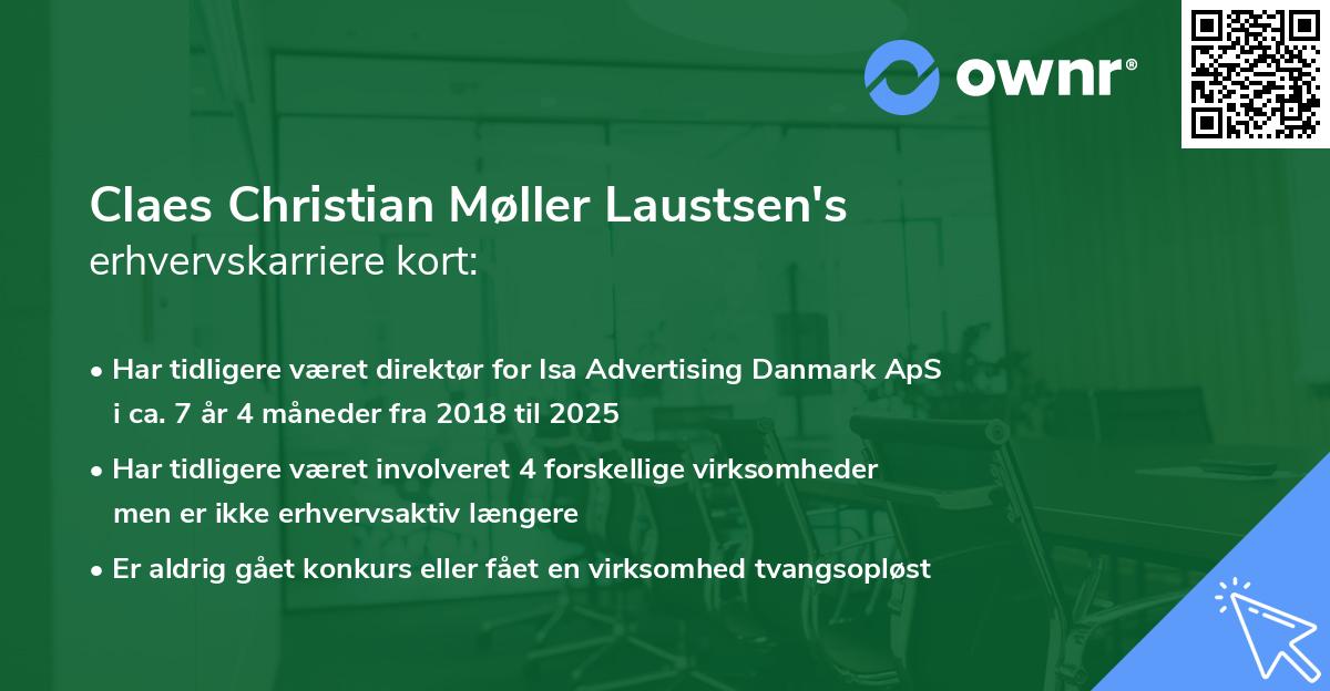 Claes Christian Møller Laustsen's erhvervskarriere kort