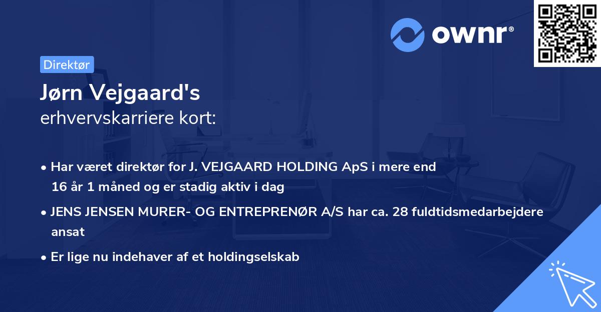 Jørn Vejgaard's erhvervskarriere kort