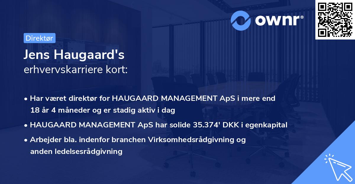 Jens Haugaard's erhvervskarriere kort