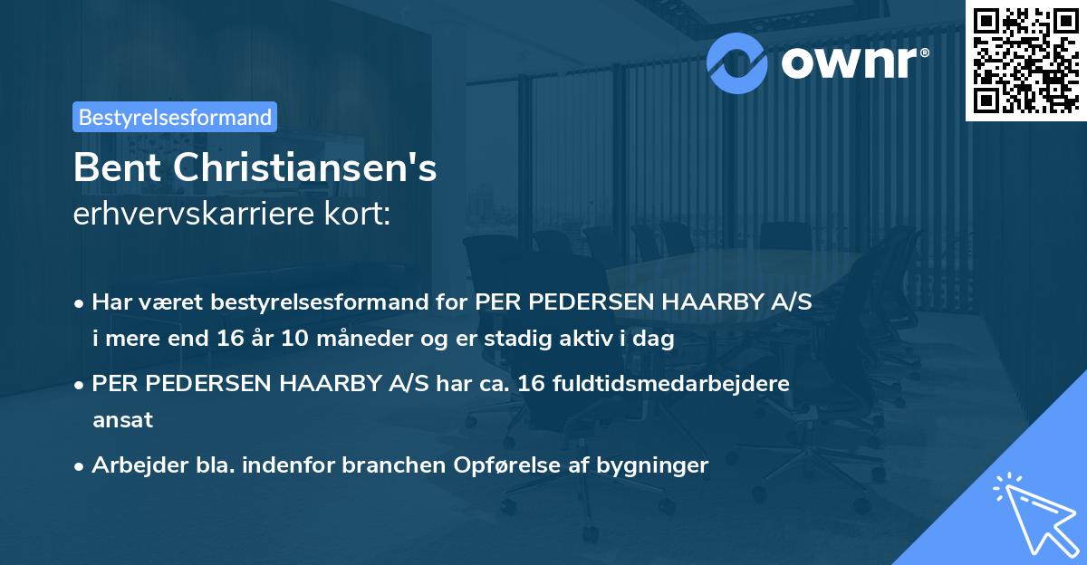 Bent Christiansen's erhvervskarriere kort