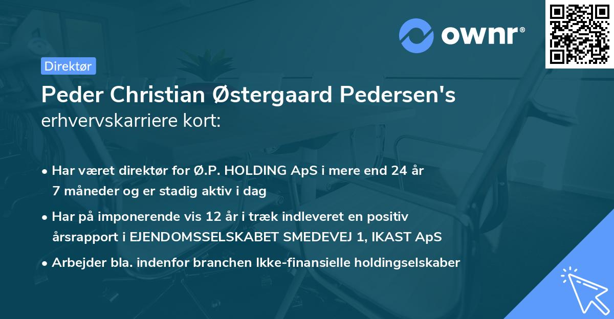 Peder Christian Østergaard Pedersen's erhvervskarriere kort