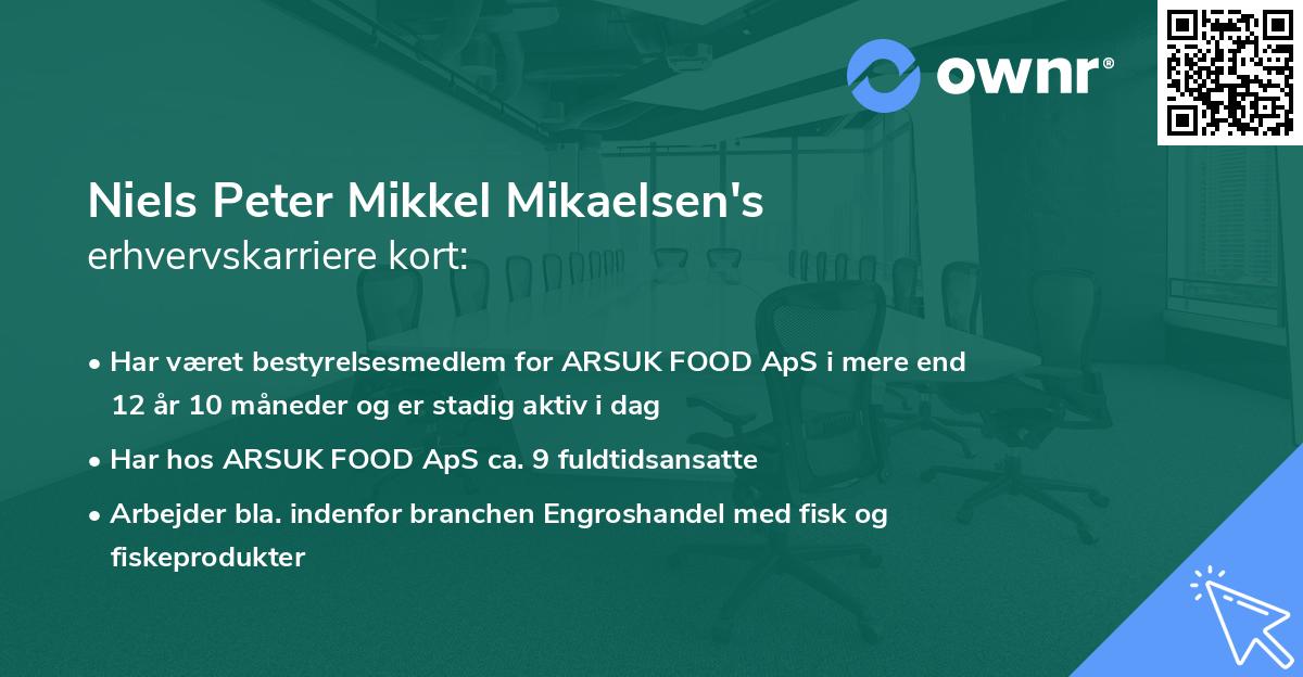 Niels Peter Mikkel Mikaelsen's erhvervskarriere kort