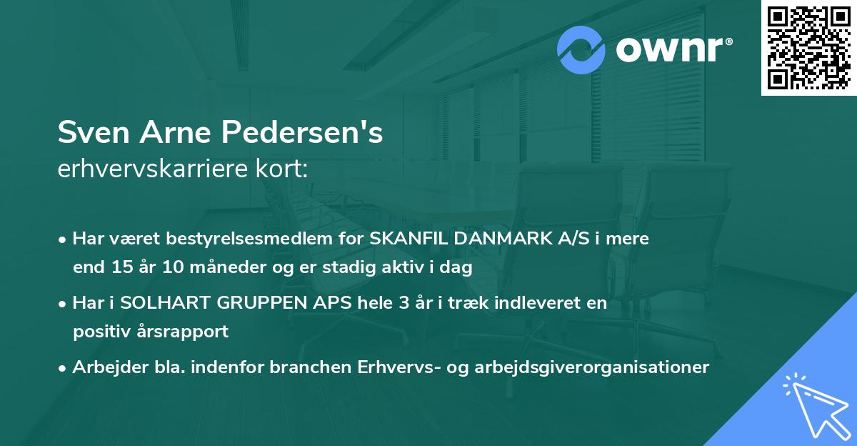 Sven Arne Pedersen's erhvervskarriere kort