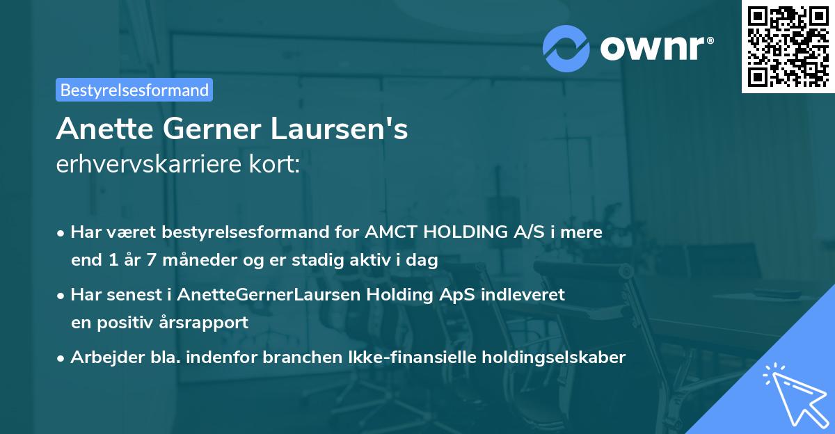 Anette Gerner Laursen's erhvervskarriere kort