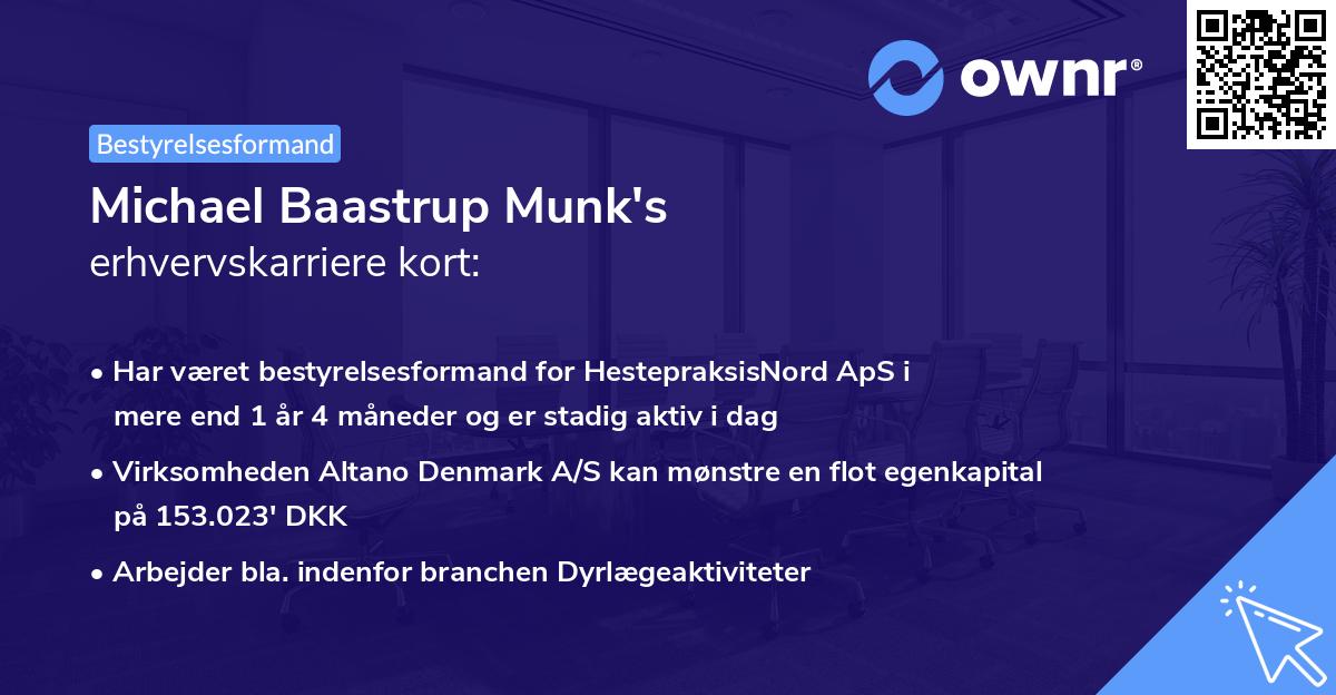 Michael Baastrup Munk's erhvervskarriere kort