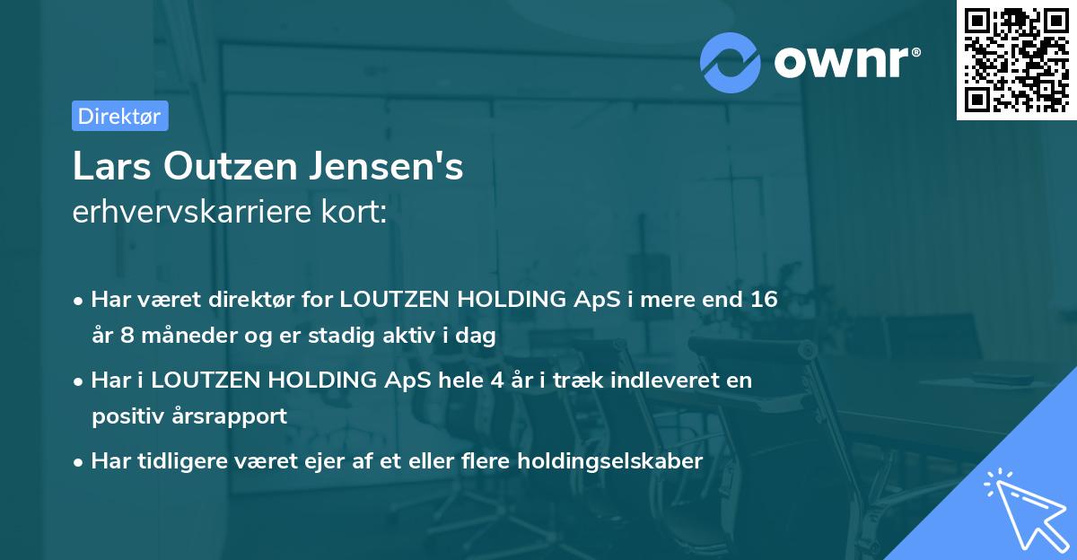 Lars Outzen Jensen's erhvervskarriere kort