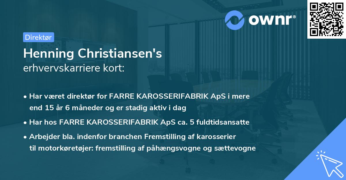 Henning Christiansen's erhvervskarriere kort