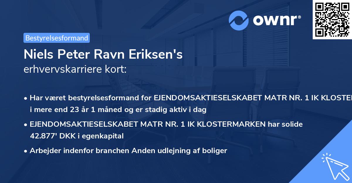 Niels Peter Ravn Eriksen's erhvervskarriere kort
