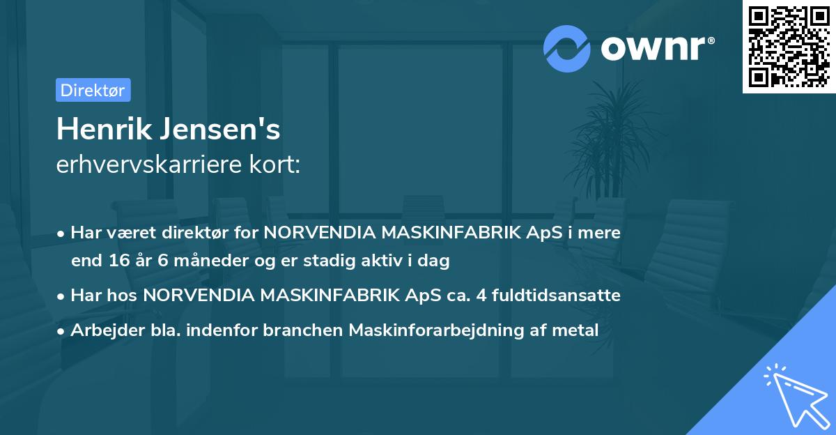 Henrik Jensen's erhvervskarriere kort
