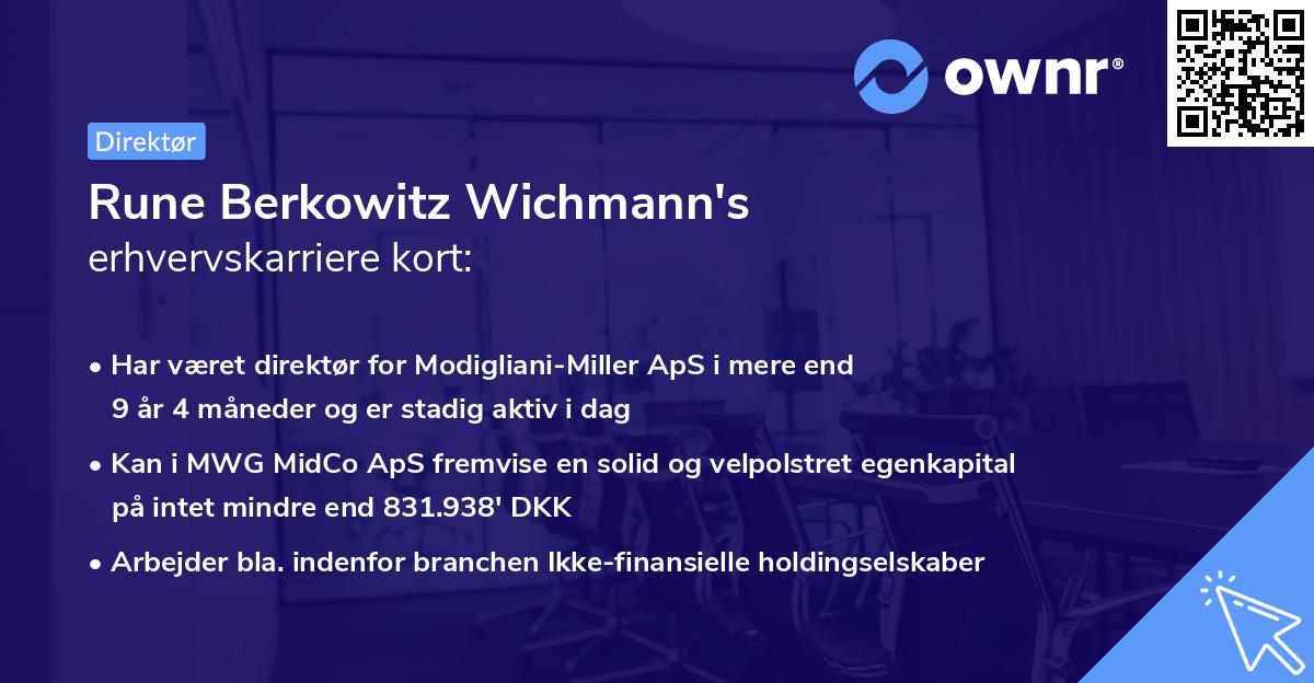 Rune Berkowitz Wichmann's erhvervskarriere kort