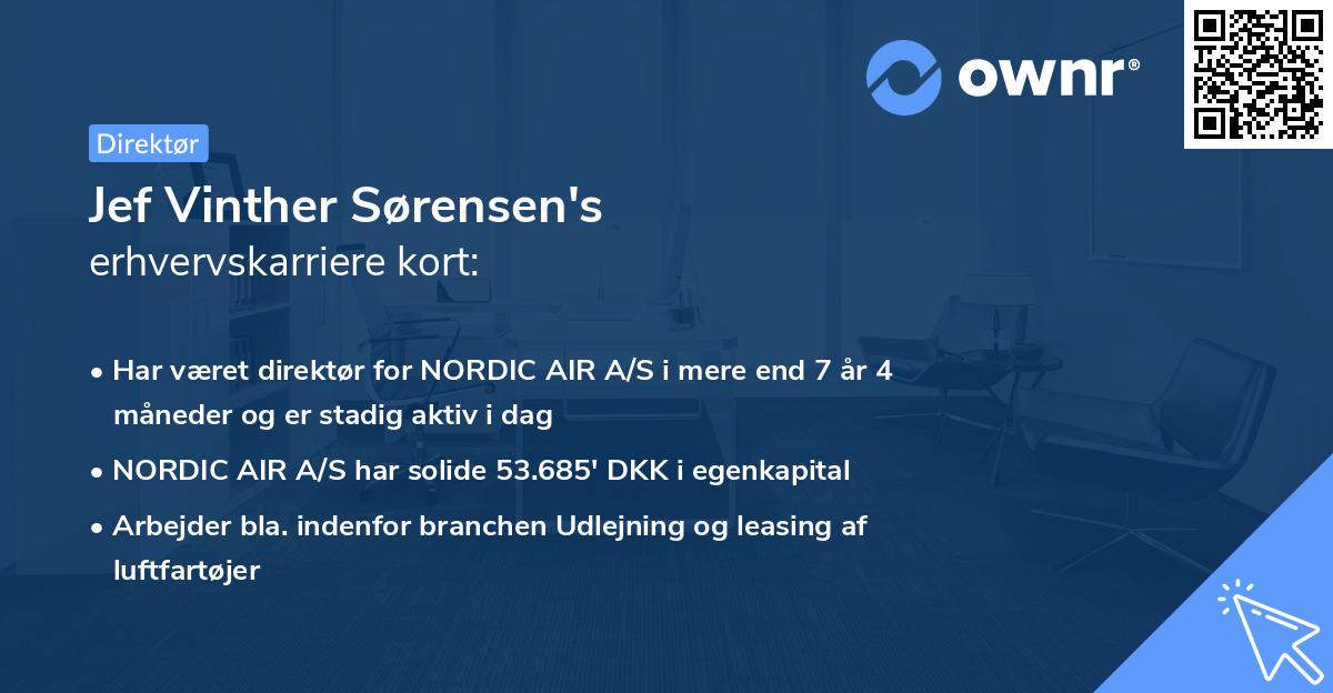 Jef Vinther Sørensen's erhvervskarriere kort