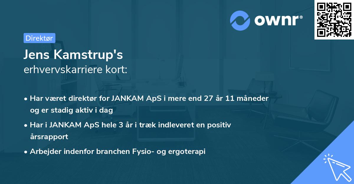 Jens Kamstrup's erhvervskarriere kort