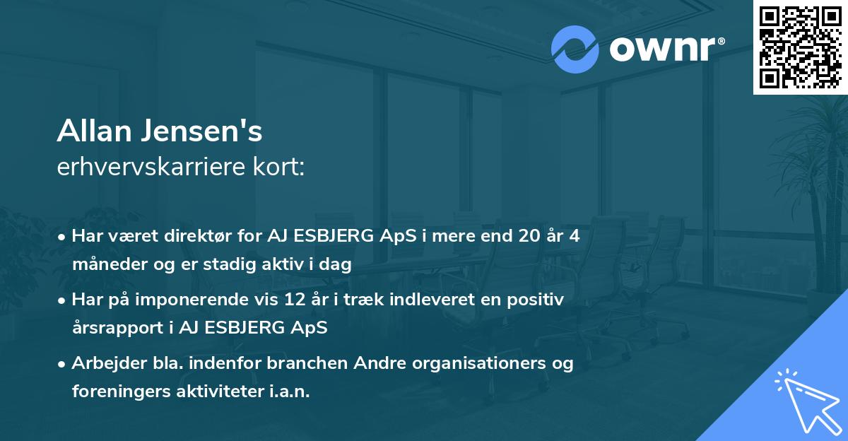 Allan Jensen's erhvervskarriere kort