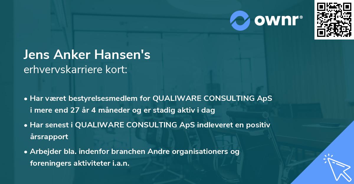 Jens Anker Hansen's erhvervskarriere kort
