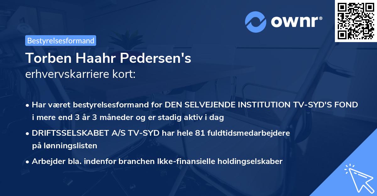 Torben Haahr Pedersen's erhvervskarriere kort