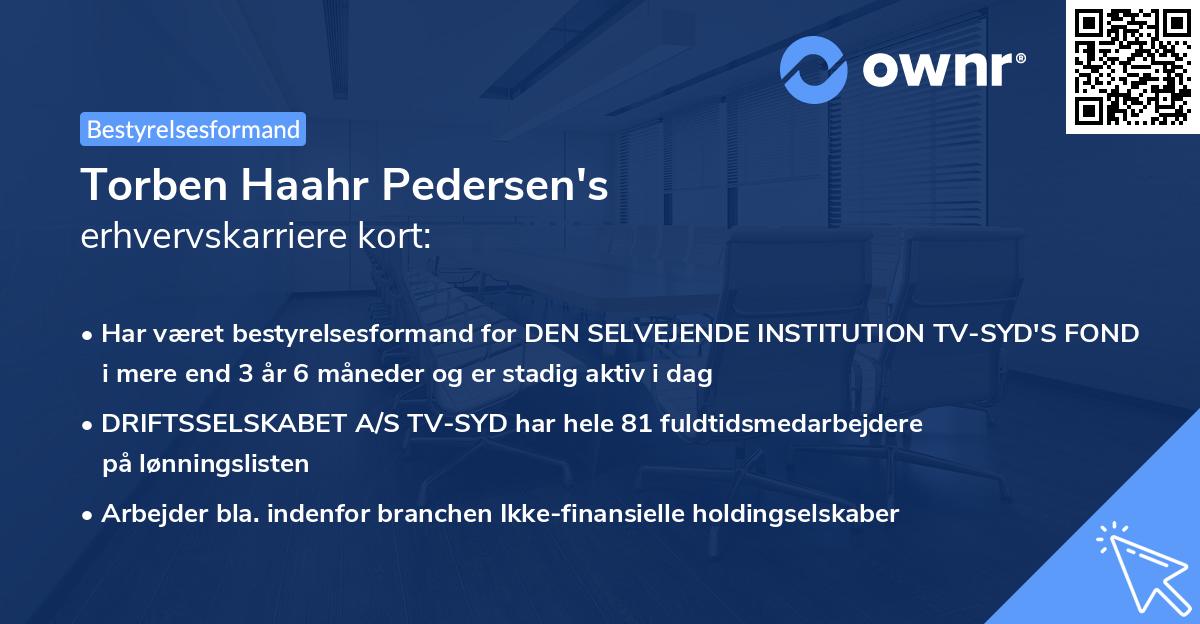 Torben Haahr Pedersen's erhvervskarriere kort