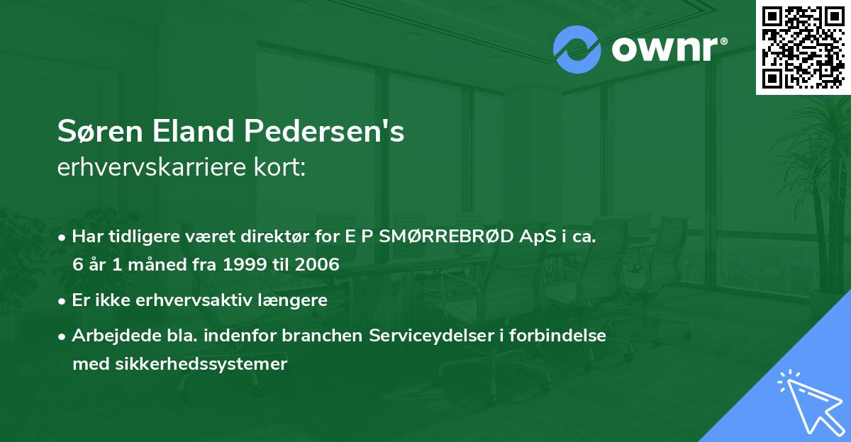 Søren Eland Pedersen's erhvervskarriere kort
