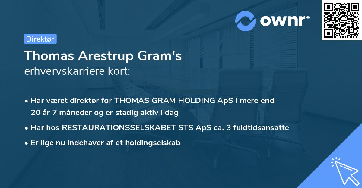 Thomas Arestrup Gram's erhvervskarriere kort