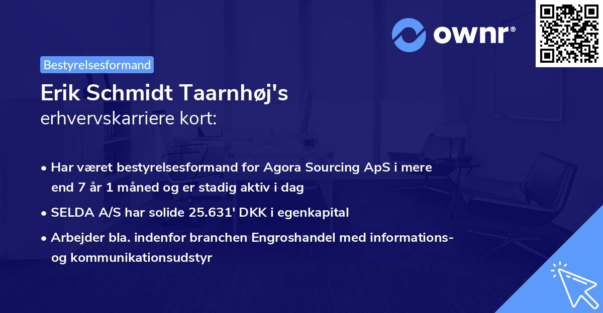 Erik Schmidt Taarnhøj's erhvervskarriere kort
