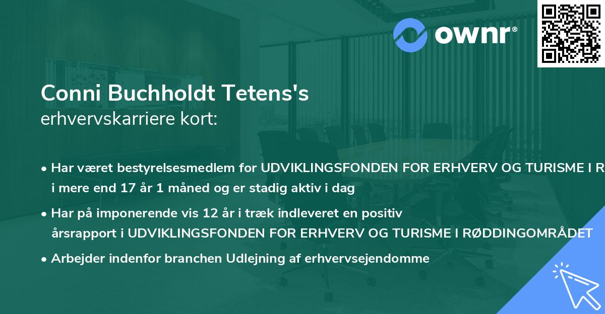 Conni Buchholdt Tetens's erhvervskarriere kort