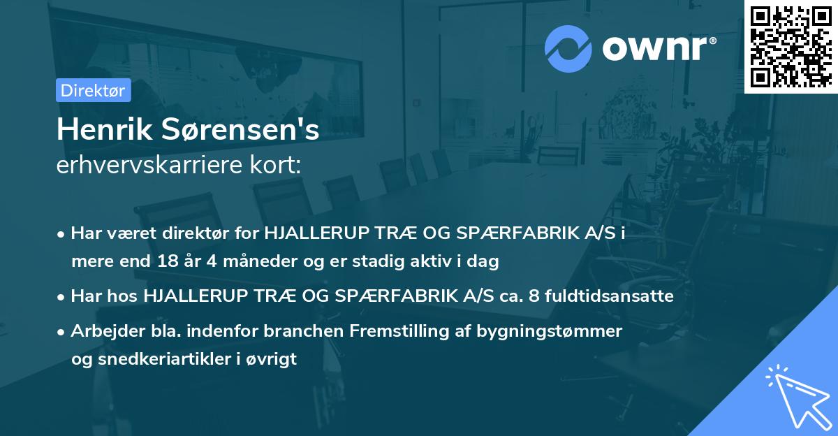 Henrik Sørensen's erhvervskarriere kort