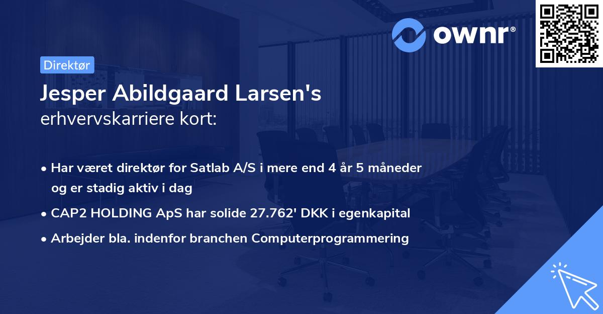Jesper Abildgaard Larsen's erhvervskarriere kort