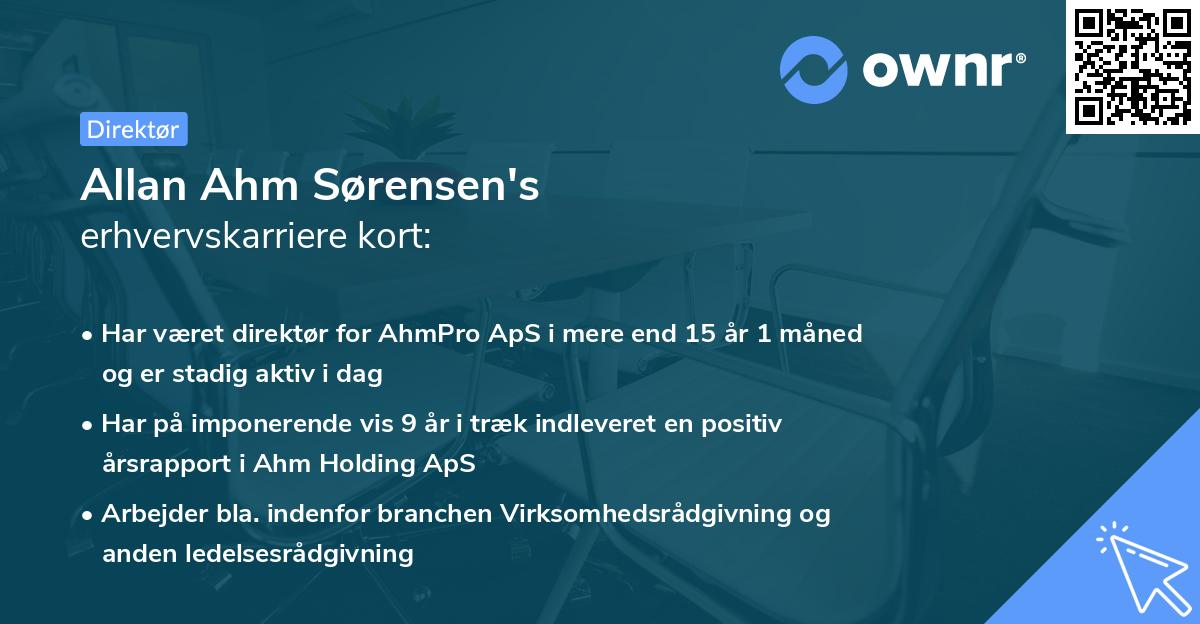 Allan Ahm Sørensen's erhvervskarriere kort