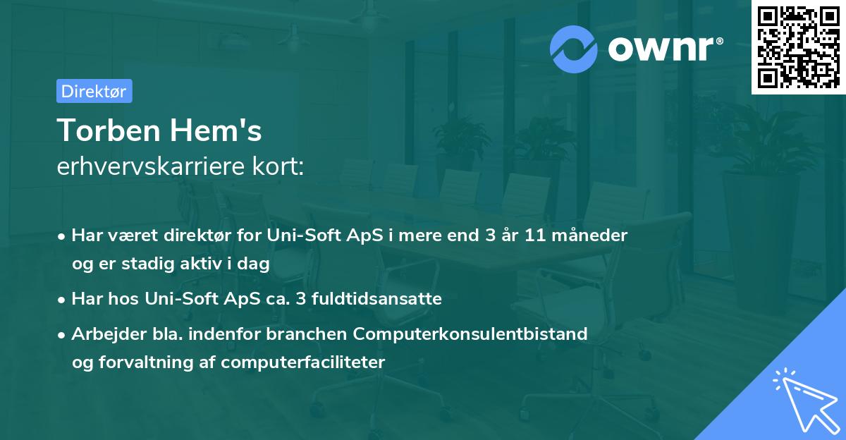 Torben Hem's erhvervskarriere kort