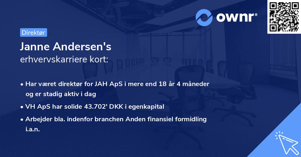 Janne Andersen's erhvervskarriere kort