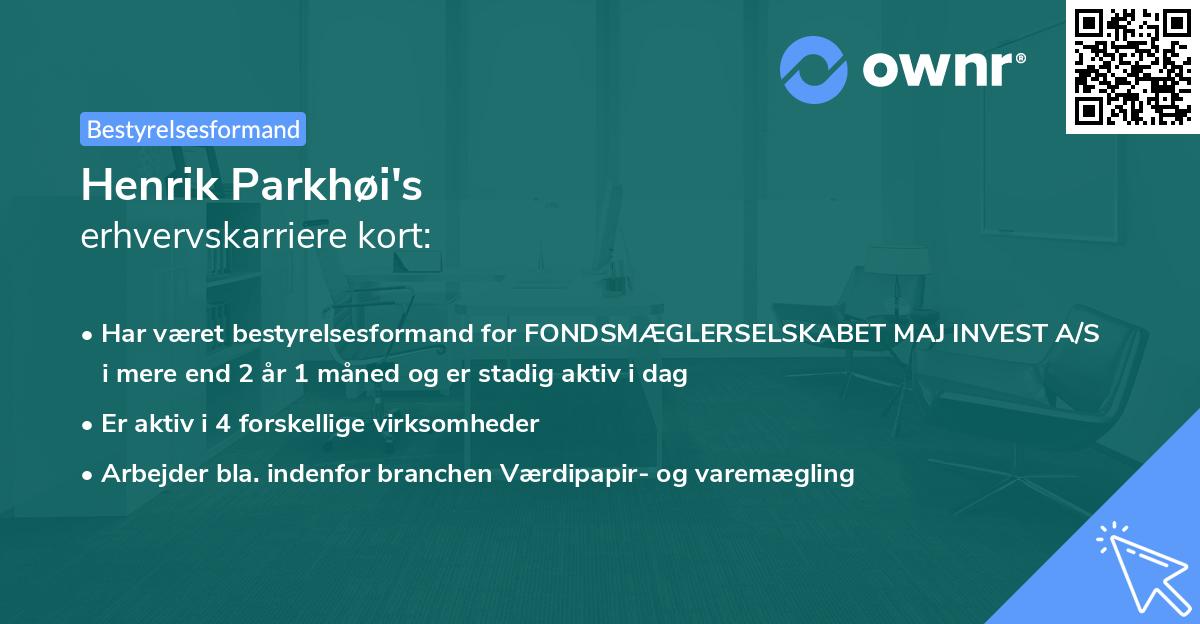 Henrik Parkhøi's erhvervskarriere kort