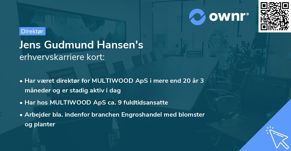 Jens Gudmund Hansen's erhvervskarriere kort
