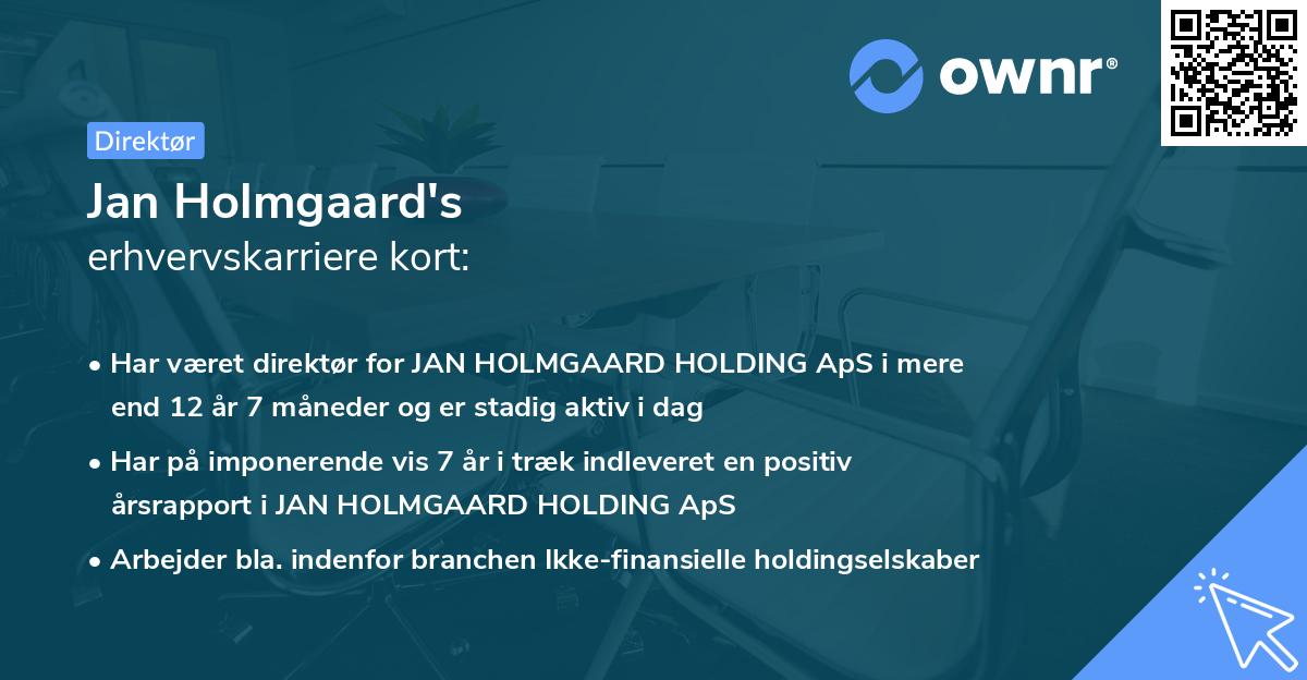 Jan Holmgaard's erhvervskarriere kort