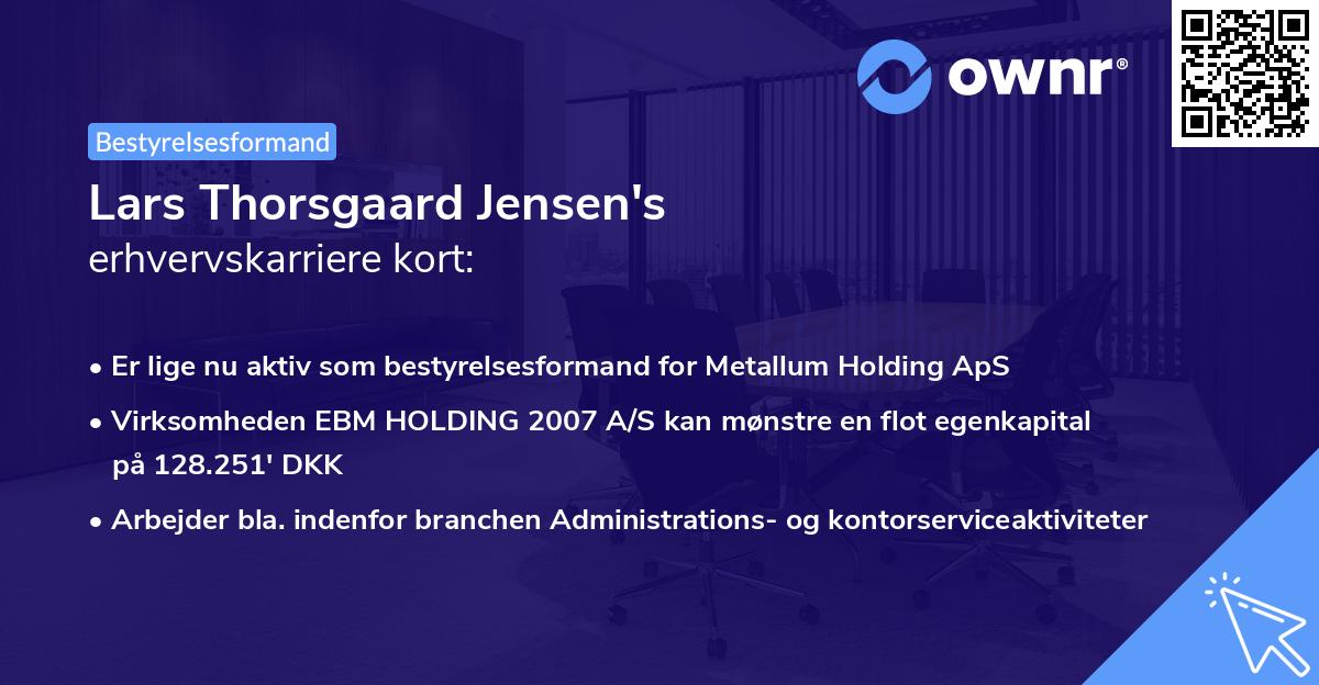 Lars Thorsgaard Jensen's erhvervskarriere kort