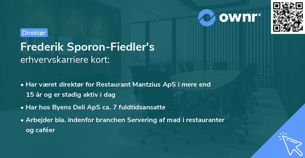 Frederik Sporon-Fiedler's erhvervskarriere kort
