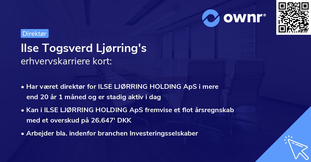 Ilse Togsverd Ljørring's erhvervskarriere kort