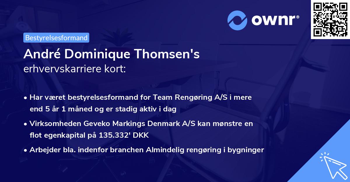 André Dominique Thomsen's erhvervskarriere kort