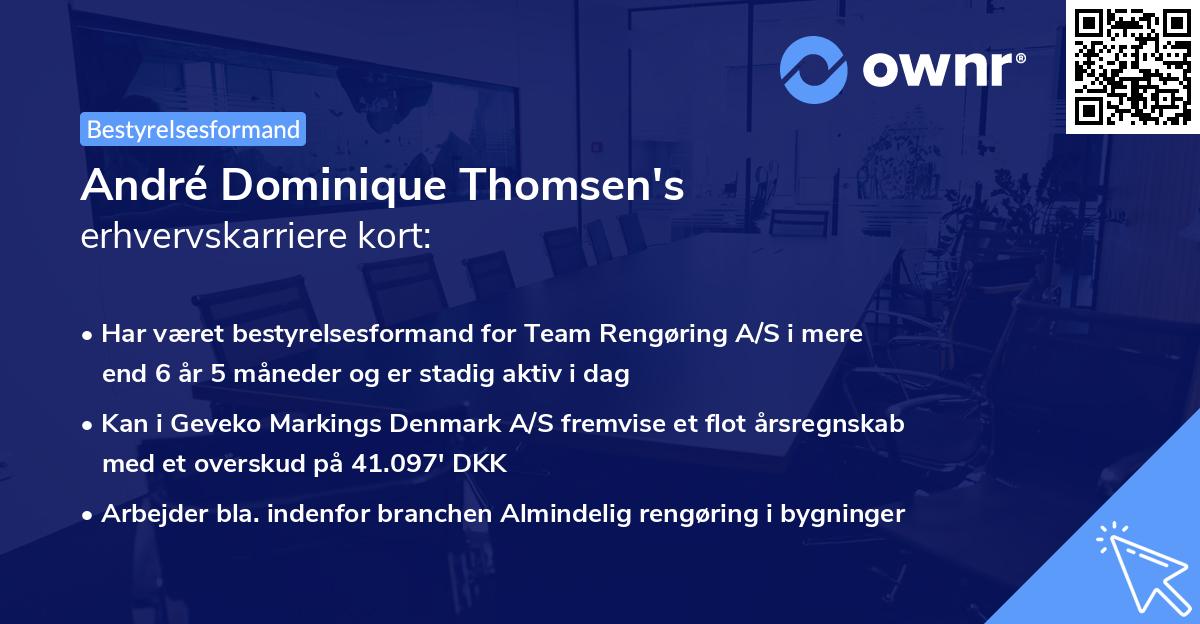 André Dominique Thomsen's erhvervskarriere kort