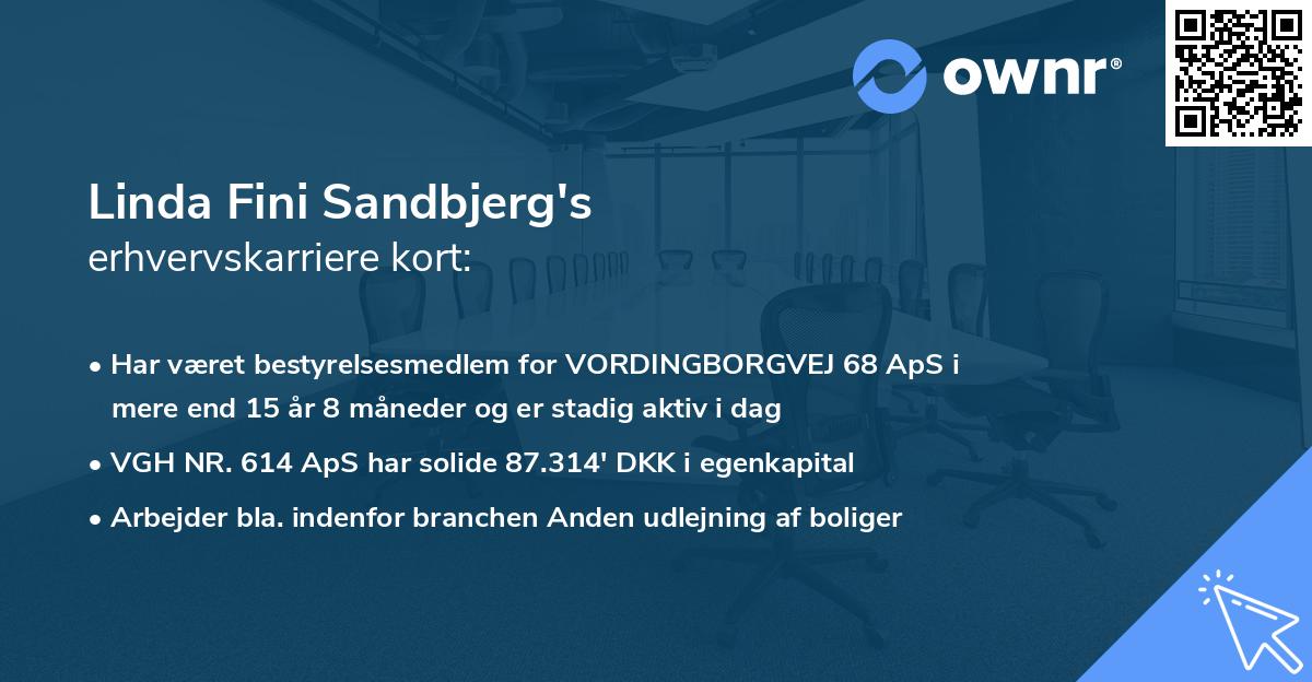 Linda Fini Sandbjerg's erhvervskarriere kort