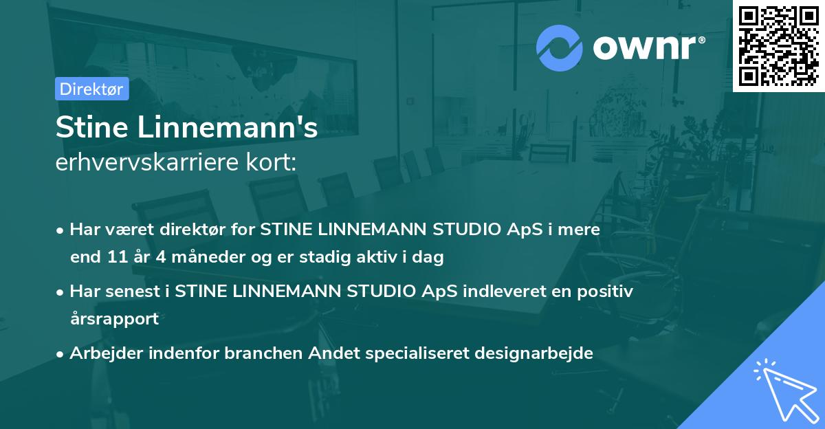 Stine Linnemann's erhvervskarriere kort
