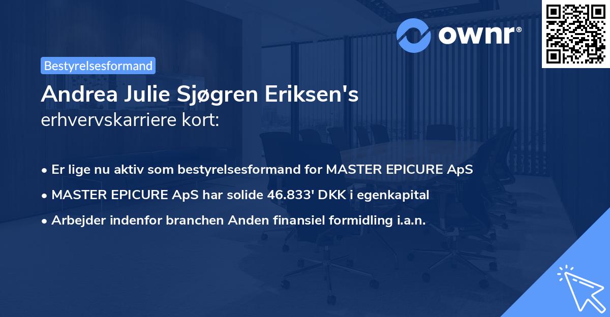 Andrea Julie Sjøgren Eriksen's erhvervskarriere kort