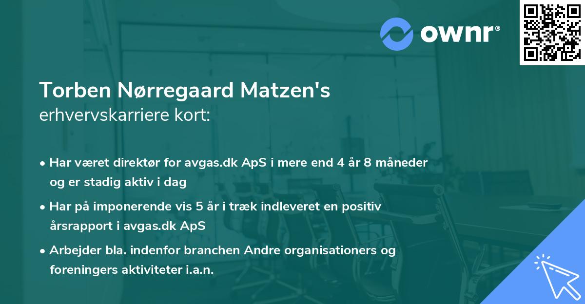 Torben Nørregaard Matzen's erhvervskarriere kort