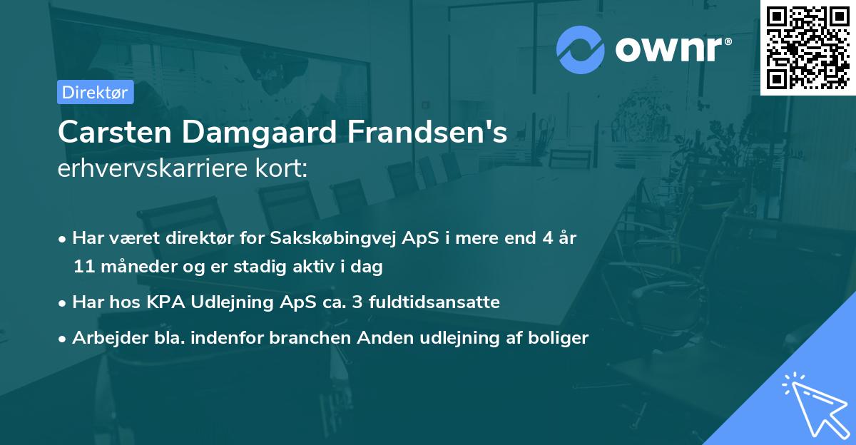 Carsten Damgaard Frandsen's erhvervskarriere kort