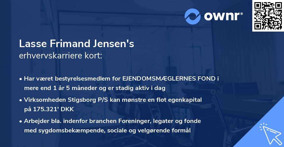 Lasse Frimand Jensen's erhvervskarriere kort