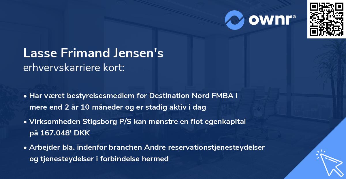 Lasse Frimand Jensen's erhvervskarriere kort