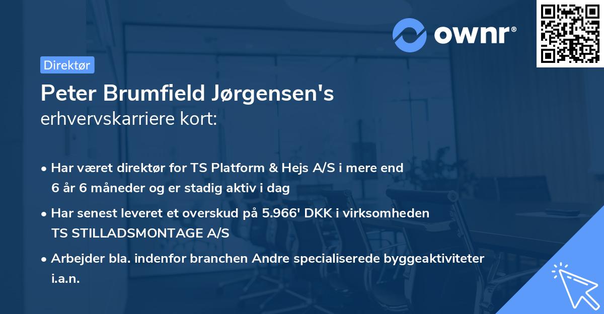 Peter Brumfield Jørgensen's erhvervskarriere kort