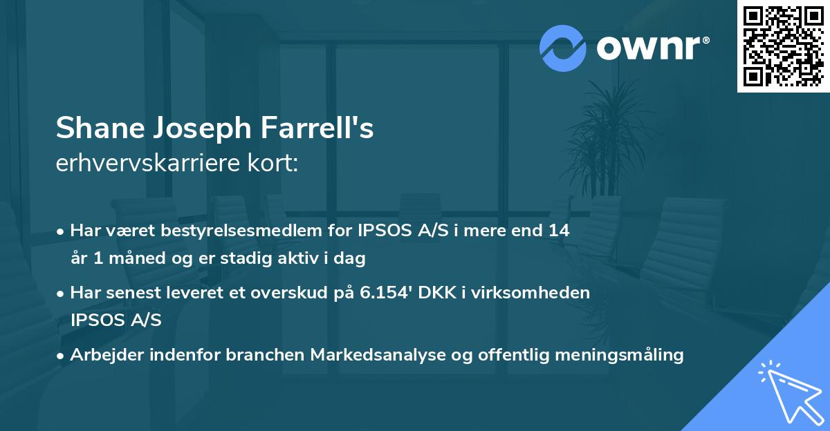 Shane Joseph Farrell's erhvervskarriere kort