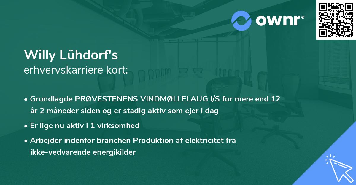 Willy Lühdorf's erhvervskarriere kort