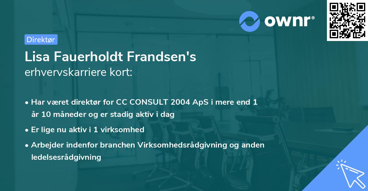 Lisa Fauerholdt Frandsen's erhvervskarriere kort