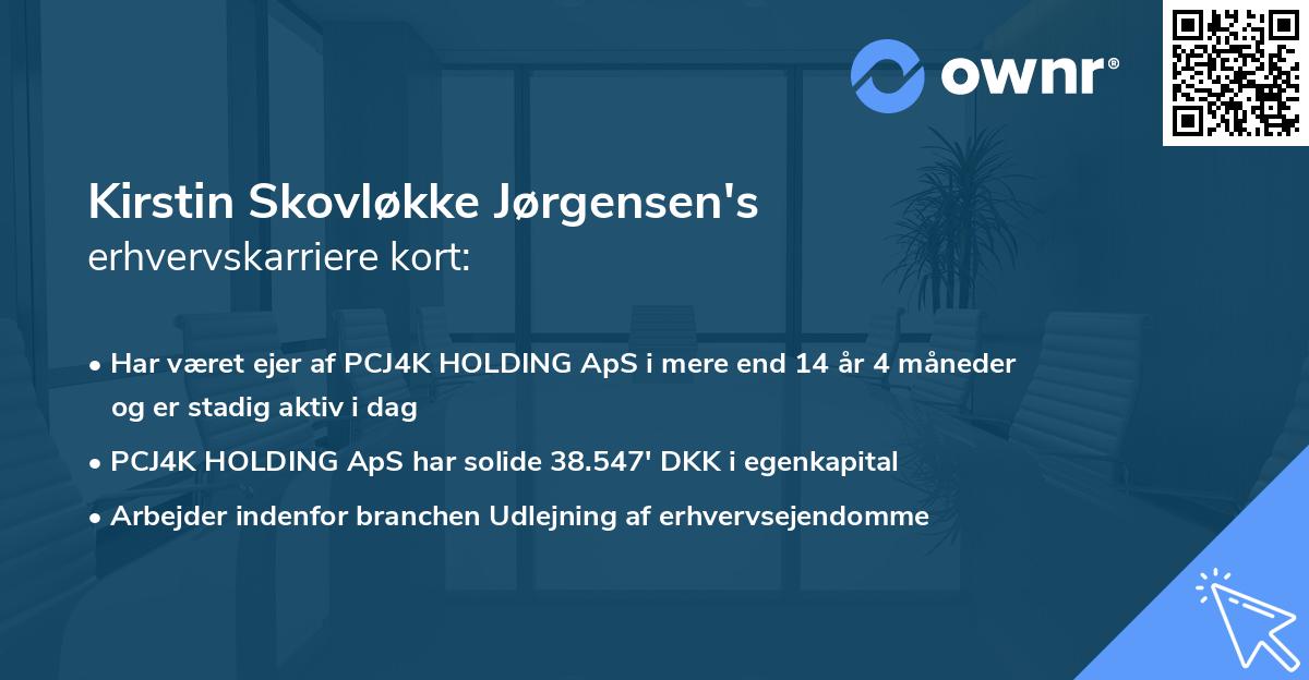Kirstin Skovløkke Jørgensen's erhvervskarriere kort