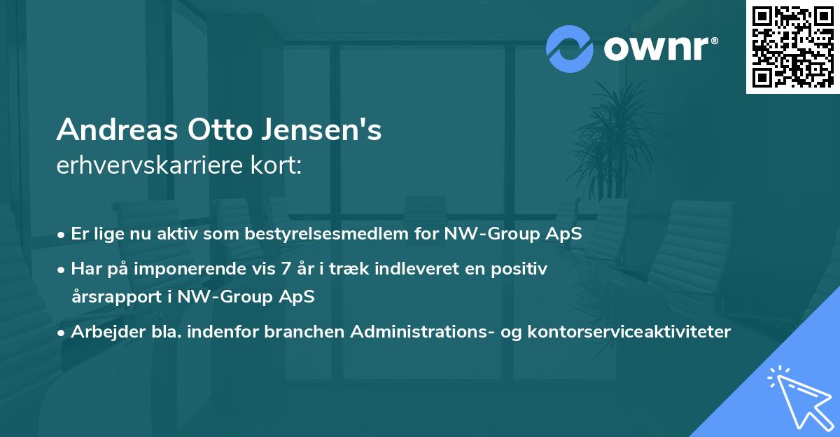 Andreas Otto Jensen's erhvervskarriere kort